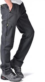 img 2 attached to Men'S Softshell Fleece-Lined Ski And Hiking Pants: Warm, Windproof, And Waterproof Winter Outdoor Trousers By TREKEK