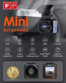 img 3 attached to Vantrue E1 Mini Dash Cam With Voice Control, WiFi, And GPS - 2.5K 1944P, 1.54" LCD Screen, Night Vision, 24-Hour Parking Mode, Super Capacitor, Wireless Controller - Supports Up To 512GB
