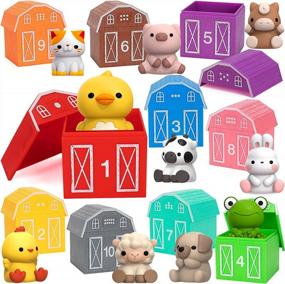 img 4 attached to 20 Piece Farm Animal Learning Toy Set For Toddlers - Develop Counting, Color Matching And Fine Motor Skills While Having Fun!