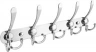 organize your entryway with ticonn wall mounted coat rack - 5 tri hooks for heavy duty use in chrome finish logo