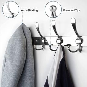 img 1 attached to Organize Your Entryway With TICONN Wall Mounted Coat Rack - 5 Tri Hooks For Heavy Duty Use In Chrome Finish
