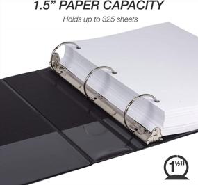 img 2 attached to USA-Made Economy 1.5 Inch 3 Ring Binder By Samsill With Clear View Cover, Black (18550) - Perfect For Customization