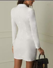 img 1 attached to Asskdan Women'S Double Breasted Blazer Dress Lapel Collar Elegant Long Sleeve OL Blazer Mini Dress