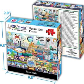 img 3 attached to Think2Master Pandemic 1000 Pieces Jigsaw Puzzle' For Kids 12+. Great Gift For Friends & Family. Shows The Events Of 2020 & 2021 Including Toilet Paper Shortage, Protest, Face Mask Size: 26.8” X 18.9”