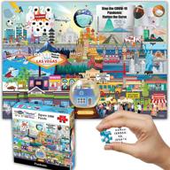 think2master pandemic 1000 pieces jigsaw puzzle' for kids 12+. great gift for friends & family. shows the events of 2020 & 2021 including toilet paper shortage, protest, face mask size: 26.8” x 18.9” logo