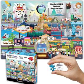 img 4 attached to Think2Master Pandemic 1000 Pieces Jigsaw Puzzle' For Kids 12+. Great Gift For Friends & Family. Shows The Events Of 2020 & 2021 Including Toilet Paper Shortage, Protest, Face Mask Size: 26.8” X 18.9”