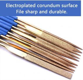 img 2 attached to 10Pcs ATOPLEE Titanium Coated Mini Diamond Needle File Set For Metal, Glass And Stone