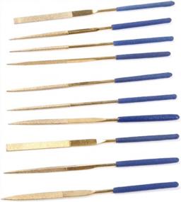 img 4 attached to 10Pcs ATOPLEE Titanium Coated Mini Diamond Needle File Set For Metal, Glass And Stone