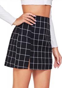 img 1 attached to High-Waisted Plaid Skirt With Front Zipper Split For Women - Bodycon Mini Skirt By WDIRARA