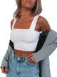 bold and summer-ready: abardsion's sleeveless skinny strappy crop tops for women logo