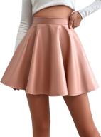 shein womens leather pleated skater women's clothing ~ skirts логотип