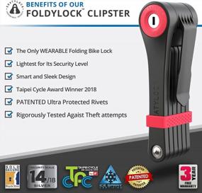 img 3 attached to Clipster FoldyLock: отмеченный наградами компактный велосипедный замок, удобный для носки и легкий, в комплекте ключ - 75 см - идеально подходит для велосипедов, электровелосипедов и скутеров - идеальный аксессуар для безопасности умного велосипеда