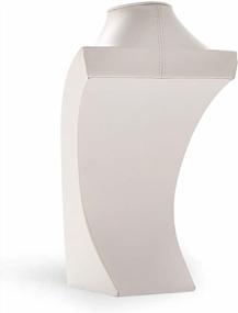img 1 attached to Stylish Tall White Leatherette Necklace Display Stand For Elegant Presentation And Storage