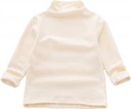 stylish and comfy: toddler girls' floral print turtleneck tops with ruffled collar logo