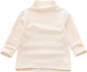 img 4 attached to Stylish And Comfy: Toddler Girls' Floral Print Turtleneck Tops With Ruffled Collar