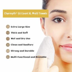 img 2 attached to 🌿 Charmyth Disposable Face Towel XL: Soft, Thick Makeup Remover Wipes for Sensitive Skin
