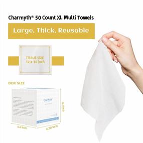 img 3 attached to 🌿 Charmyth Disposable Face Towel XL: Soft, Thick Makeup Remover Wipes for Sensitive Skin