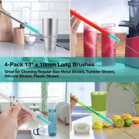 img 2 attached to 🧹 Pack of 16 Straw Cleaner Brushes - Versatile Cleaning Tools for Tumblers, Water Bottles, Sippy Cups, Pipes, Tubes, and Pet Water Fountains