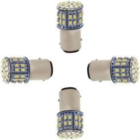 img 1 attached to 🚦 1157 BAY15D LED Bulb Pack of 4 - P21/5W Car Reverse Rear Turn Signal Parking Light - 50 SMD 3014 White Lamp 6000K 12V - Non-canbus