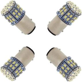 img 2 attached to 🚦 1157 BAY15D LED Bulb Pack of 4 - P21/5W Car Reverse Rear Turn Signal Parking Light - 50 SMD 3014 White Lamp 6000K 12V - Non-canbus