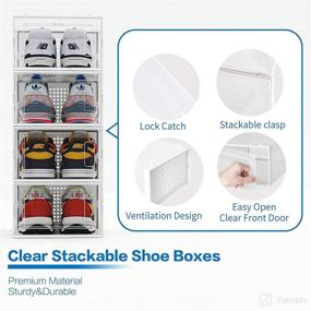 img 1 attached to 👞 Clear Stackable Shoe Storage Boxes - 10 Pack Drawer Type Front Opening Sneaker Organizers