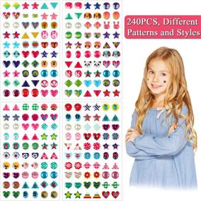 img 1 attached to 240 Piece Sticker Earrings 3D Gems Sticker Girls Sticker Earrings Self-Adhesive Glitter Craft Crystal Stickers (Style A)