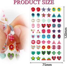 img 2 attached to 240 Piece Sticker Earrings 3D Gems Sticker Girls Sticker Earrings Self-Adhesive Glitter Craft Crystal Stickers (Style A)