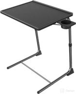 📺 enhanced adjustable tv tray table - sofa and bed tv dinner tray, convenient folding table with 6 height options & 3 tilt angles (black) logo