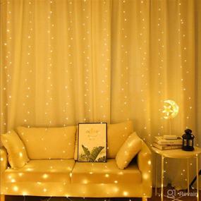 img 3 attached to 🔦 Versatile 300LED Copper Wire Curtain Lights: Remote Controlled, 8 Modes, DIY Patterns, Ideal for Garden, Room, Party Décor (Warm White)