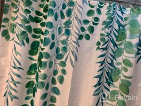 img 8 attached to Преобразите свою ванную комнату с помощью занавески для душа LIVILAN'S Green Leaf Eucalyptus, ботанический дизайн акварельных листьев шалфея, 72x72 дюйма с 12 крючками в комплекте