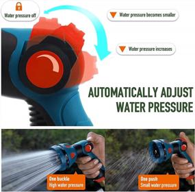 img 1 attached to Heavy Duty Tenozek Garden Hose Nozzle With 10 Adjustable Watering Patterns, High Pressure Sprayer For Outdoor Watering Plants & Lawns, Washing Cars & Pets