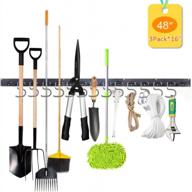 organize your garage with 48 inch wall mount tool storage system - adjustable, sturdy holders for shovels and garden tools logo