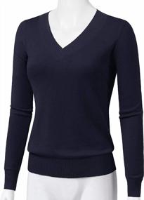 img 3 attached to JSCEND Women'S V-Neck Long Sleeve Solid Basic Soft Stretch Pullover Knit Sweater