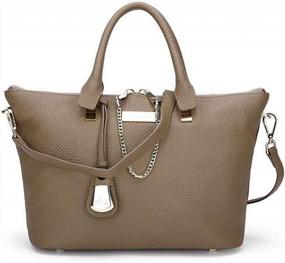 img 4 attached to Uscarmen Women'S Color Camel Big Size And Good Leather Shoulder Handbag