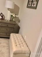 img 1 attached to Grey Tufted Ottoman Bench With Button Accents And Hinged Lid - Ideal Home Decor For Storage In Living Room And Bedroom By Homepop review by Lorenzo Moulton