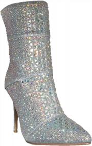 img 3 attached to Shine & Step Out In Style With Aquapillar Women'S Rhinestone Studded Stiletto Bootie!