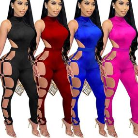 img 2 attached to 👗 Zoctuo Clubwear Jumpsuit for Women - Hollow Design Jumpsuits as Fashionable Clothing: Jumpsuits, Rompers & Overalls