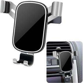 img 4 attached to 📱 Enhanced LUNQIN Car Phone Holder for Volkswagen Tiguan: Compatible with Big Phones & Cases | Premium Auto Accessories for Smooth Navigation, Interior Decoration | Secure Mobile Cell Mirror Phone Mount