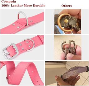 img 1 attached to 🐶 Premium Compuda Leather Dog Collar: Soft-Padded, Double Buckle, Full Genuine Leather for Medium to Large Dogs