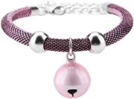 🐾 japanese-inspired nylon pets necklace, kitten supply cat bell collar with bell in pink логотип