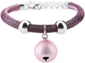 img 4 attached to 🐾 Japanese-inspired Nylon Pets Necklace, Kitten Supply Cat Bell Collar with Bell in Pink