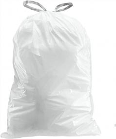 img 2 attached to 100 Count White Drawstring Garbage Liners - Compatible With Simplehuman (X) Code X, 21 Gallon / 80 Liter Trash Cans │26" X 34.75" │Plasticplace TRA335WH