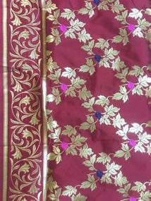 img 1 attached to 🧣 Magenta Banarasi Dupatta: Exquisite Pakistani Wedding Accessory for Women, via Scarves & Wraps