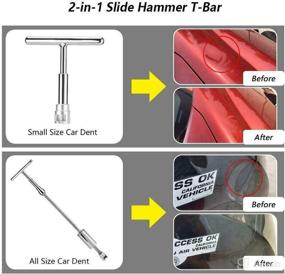 img 3 attached to 🚗 SUNCARLE Paintless Dent Repair Puller Kit - Effective 2-in-1 Slide Hammer T-Bar Tool with 18pcs Pulling Tabs for Car Body Hail Damage Removal