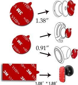 img 2 attached to 3M VHB Sticky Adhesive Replacement for Magnetic Dashboard Pop Out-Stand Mount Base - Double Sided Tape 2 Pack Rectangle Pads for Dash Magnet Phone Mounts Sockets (Red)