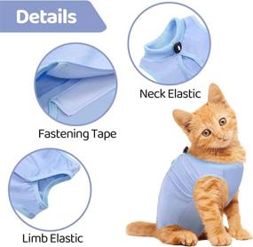 img 3 attached to 🐱 SAWMONG Cat Recovery Suit: Post-Surgery Solution for Abdominal Wounds, E-Collar Alternative for Cats - Anti Licking Snugly Shirt