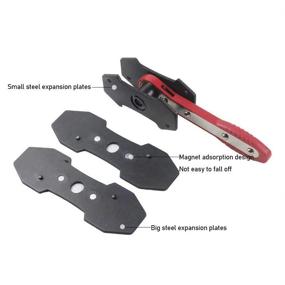 img 2 attached to 🔧 360° Swing Ratchet Brake Caliper Press Tool, Car Wheel Piston Spreader with Disc Brake Caliper Expander Wrench and Brake Caliper Hanger - Red