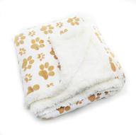 🐾 printed dog paw flannel reverse to sherpa throw blanket by happycare textiles logo