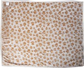 img 3 attached to 🐾 Printed Dog Paw Flannel Reverse to Sherpa Throw Blanket by HappyCare Textiles