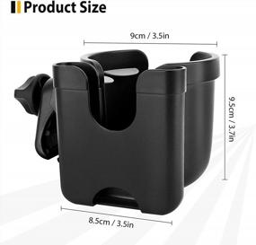 img 1 attached to 2-In-1 Stroller Cup Holder And Mobile Phone Case - Universal Storage Rack With 360 Degree Rotation, Ideal For Bikes, Pushchairs, Wheelchairs, Walkers, And Bicycles, Fits Most Cup Sizes